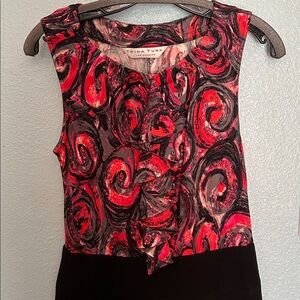 Trina Turk Red and Black Sleeveless Dress